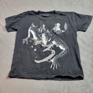 Vintage Spiderman 3 Movie T-Shirt  Black Short Sleeve 2007 Size Boys Small Black